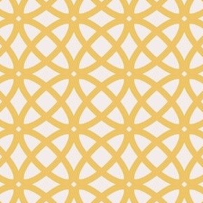 Chic Geometric Lattice on Mustard Yellow Background