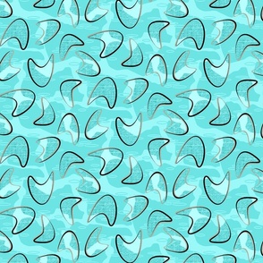 Bluemerang - turquoise atomic boomerang design