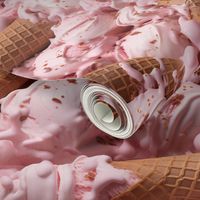 Melting pink ice cream (large size)