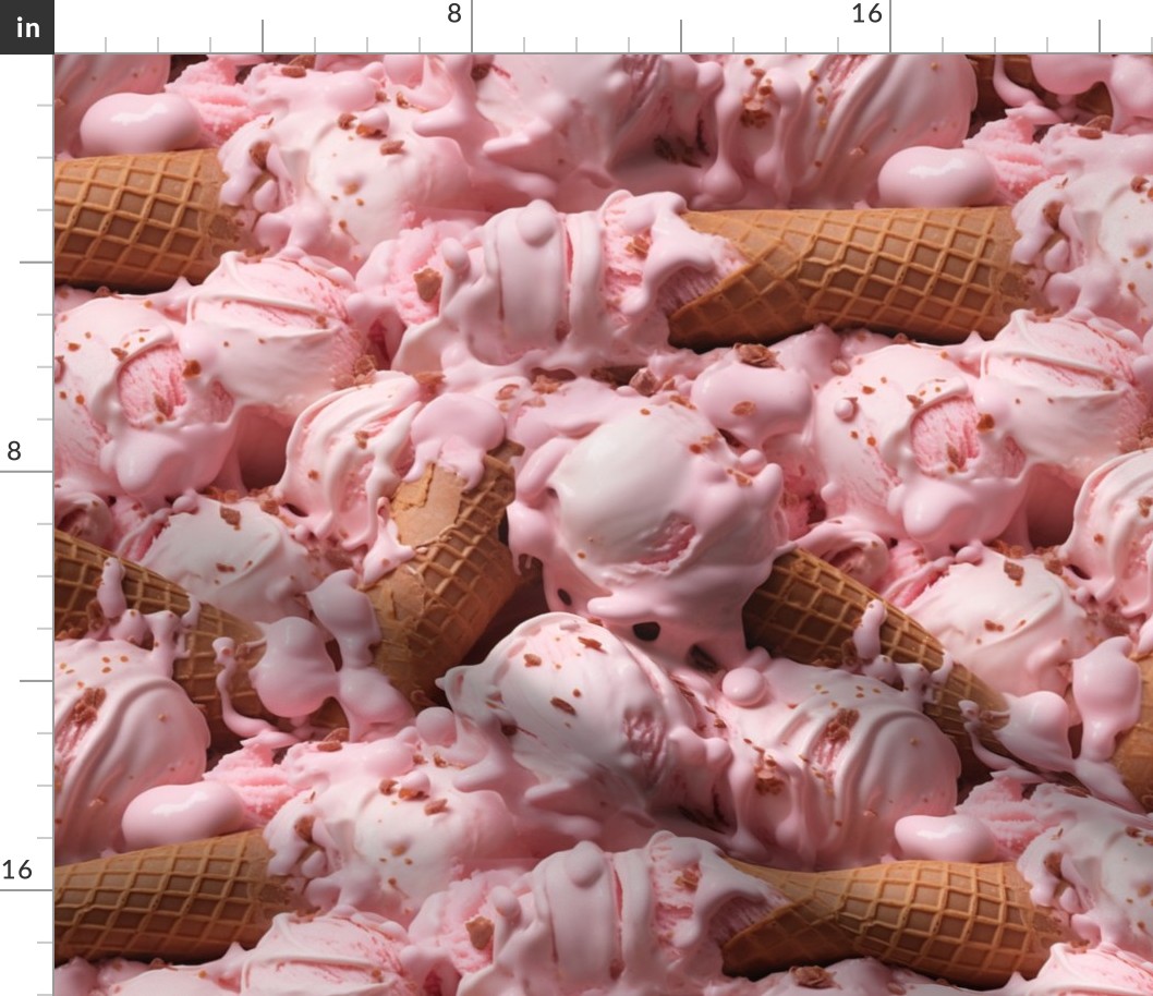 Melting pink ice cream (large size)