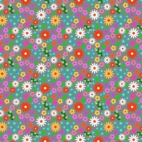 Fun and Bright Flowers in Gray