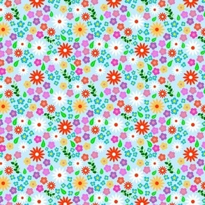 Fun and Bright Flowers in Light Blue
