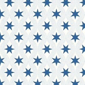 star ogee/blue and cream