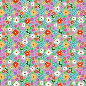 Fun and Bright Flowers in Light Gray