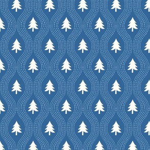 Little Christmas pine trees/dark blue