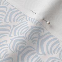  Zebra and  Zebra Stripe Art Deco Scallops in Baby Blue on White