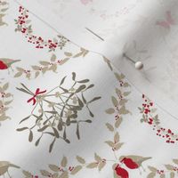 Christmas Damask in Traditional Red and Beige 1700