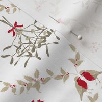 Christmas Damask in Traditional Red and Beige 1200