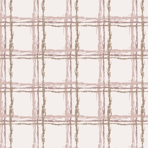 Grid check textured stripes blush pink  8x8 repeat