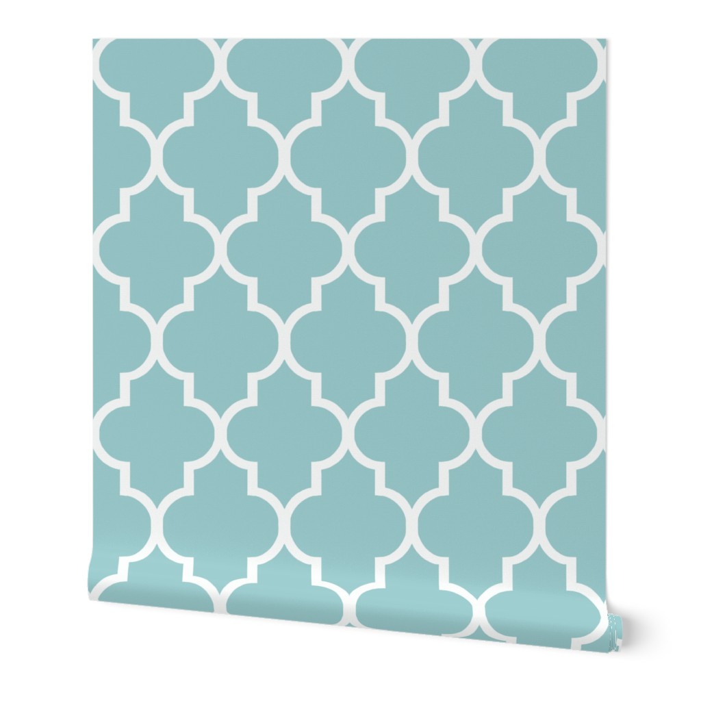 Blue and White Quatrefoil