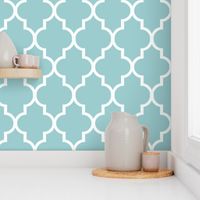 Blue and White Quatrefoil