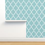 Blue and White Quatrefoil