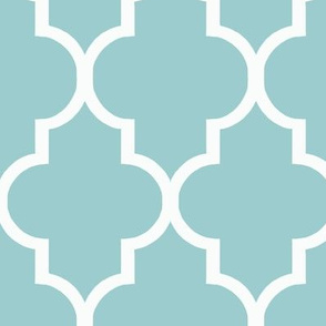 Blue and White Quatrefoil