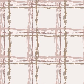 Grid check textured stripes blush pink 12x12 repeat wallpaper