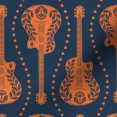 Medium | Guitars + Stars | Bold Navy Orange