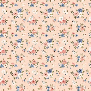 Blush Pink Whimsical Watercolor Floral 6 inch