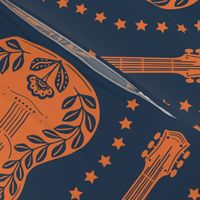 Large | Guitars + Stars | Bold Navy Orange