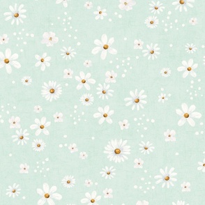 Ditsy Daisy Floral on Mint Blue 24 inch