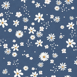 Ditsy Daisy Floral on Blue 24 inch