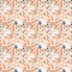 Blush Pink Whimsical Llama Floral 6 inch