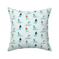 Nordic Skiers Cross-Country Skiing Winter Holiday Design 