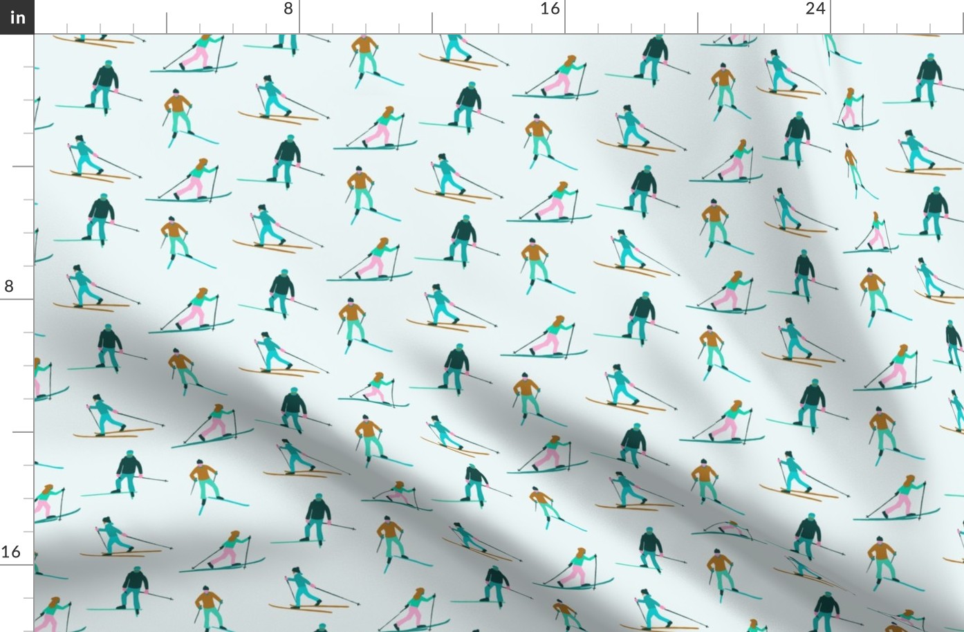 Nordic Skiers Cross-Country Skiing Winter Holiday Design 
