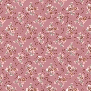 Roses with swirls-Onion Pink