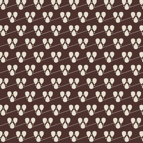 Cream Droplets Shapes on Molasses Brown Background 