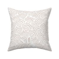 Jumbo Pop Art Zebra with  Art Deco Scallops in Monochrome Beige Gray 