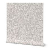 Jumbo  Pop Art Zebra with  Art Deco Scallops in Duotone Beige on Taupe