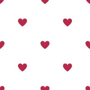 Viva Magenta little hearts print on white - small