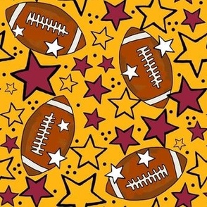 Medium Scale Team Spirit Footballs and Stars in Arizona Cardinals Colors Red and Yellow