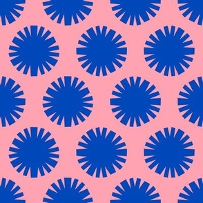 Pom Poms // large print // Big Top Blue Shapes on Cotton Candy