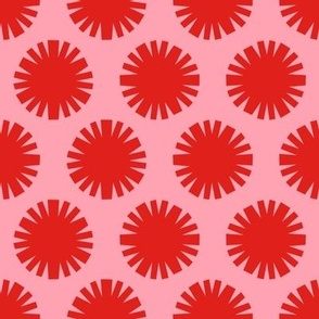 Pom Poms // large print // Funhouse Red Shapes on Cotton Candy