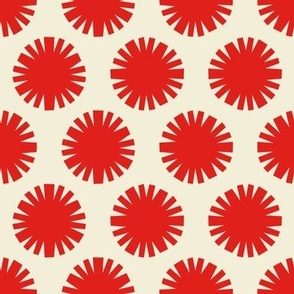 Pom Poms // large print // Funhouse Red Shapes on Carousel Cream