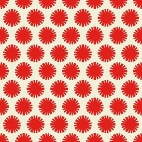 Pom Poms // medium print // Funhouse Red Shapes on Carousel Cream