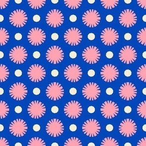 Pom Poms & Decagons // medium print // Cotton Candy Shapes on Big Top Blue