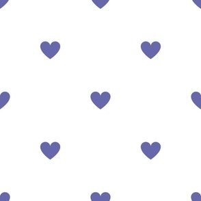 Very Peri little hearts print on white - large