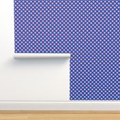 Decagon Dots // medium print // Cotton Candy Shapes on Big Top Blue