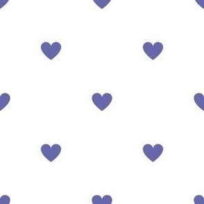Very Peri little hearts print on white - small