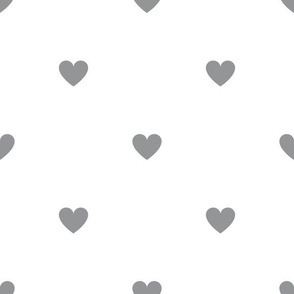 Ultimate Gray little hearts print on white - large