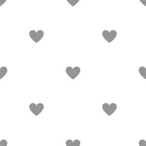 Ultimate Gray little hearts print on white - small
