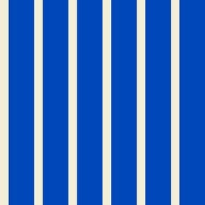 Spaced Vertical Stripes // medium print // Big Top Blue & Carousel Cream