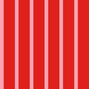 Spaced Vertical Stripes // medium print // Funhouse Red & Cotton Candy