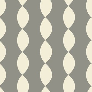 Vertical Leaf Stripes // large print // Pearl White on Smoky Spotlight