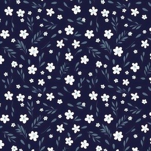 Cherry Picking- Mini Navy Floral