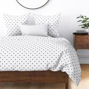 Navy blue little hearts print on white - small