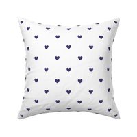 Navy blue little hearts print on white - small