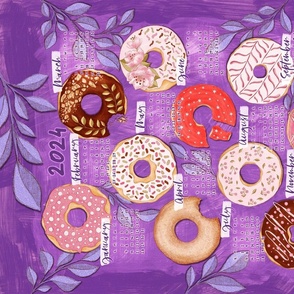 Doughnuts Teatowel 2024 purple