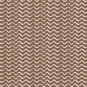 Horizontal wavy stripe, pastel brown and neutral